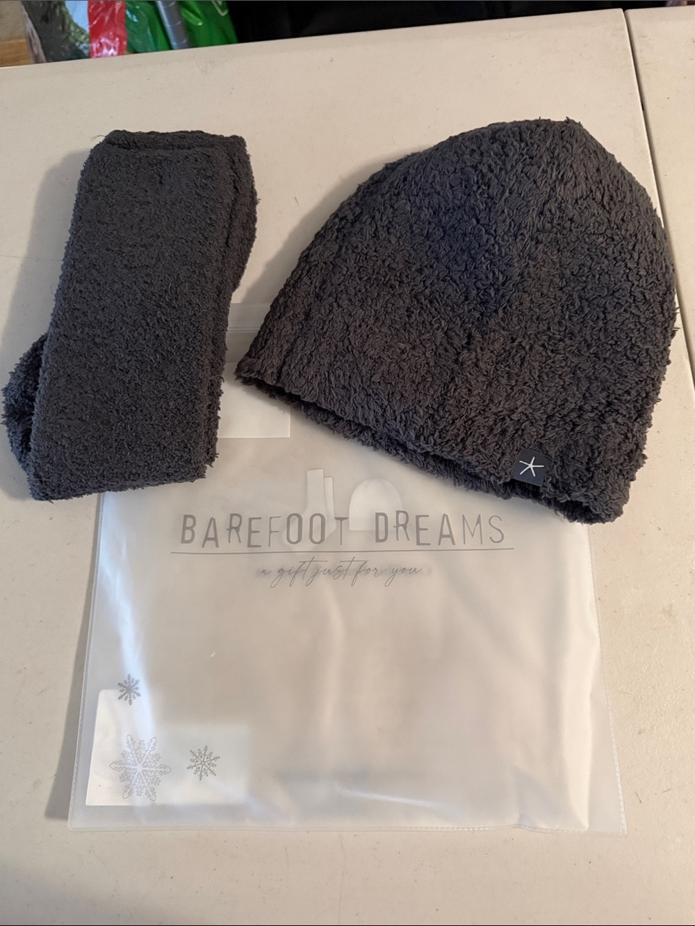 Barefoot Dreams Charcoal Plush Beanie & Ear Warmer Set